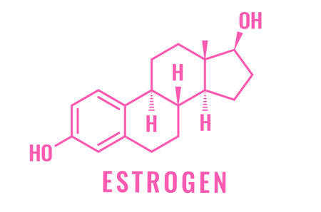 Estrogen hormone formula illustration on white backgroundのイラスト素材