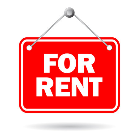 For rent vector sign isolated on white backgroundのイラスト素材