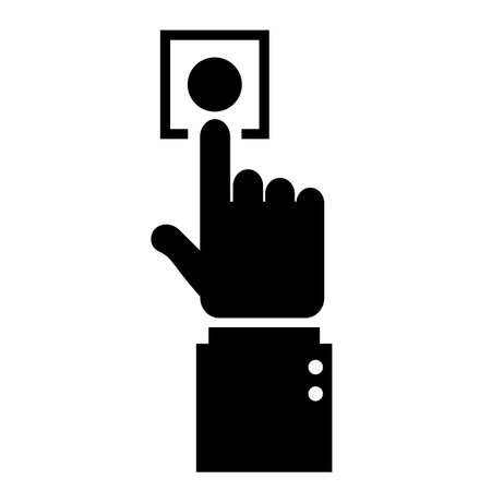 Press button vector icon isolated on white backgroundのイラスト素材