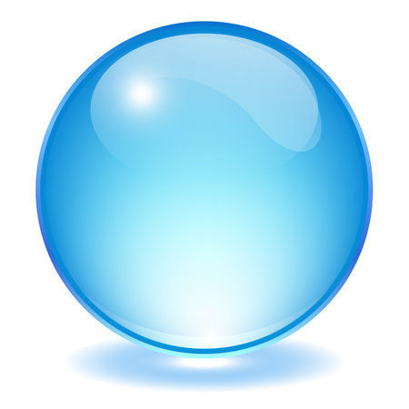 Blue glass orb vector illustration on white backgroundのイラスト素材
