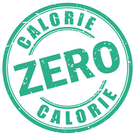 Zero calorie circular stamp isolated on white backgroundのイラスト素材