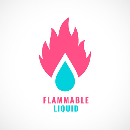 Fire and water drop abstract vector  on white backgroundのイラスト素材