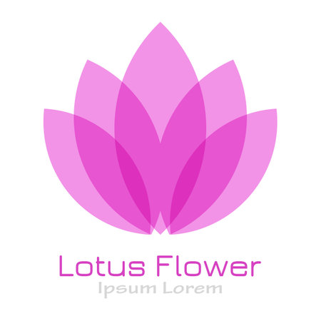 Lotus flower vector  on white backgroundのイラスト素材