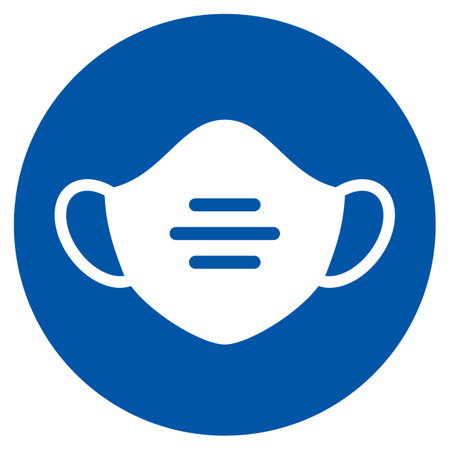 Please wear mask vector sign, face mask required to enterのイラスト素材