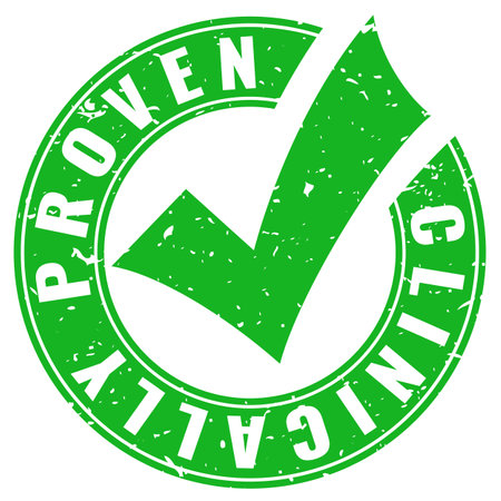 Clinically proven vector icon isolated on white backgroundのイラスト素材