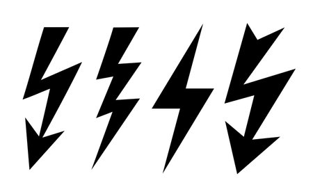 Bolt icon, lightning vector sign isolated on white backgroundのイラスト素材