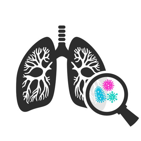 Lungs disease diagnosis vector icon isolated on white backgroundのイラスト素材