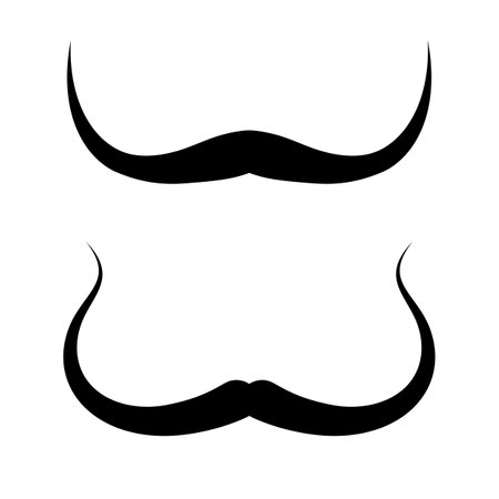 Thin moustache in Salvador Dali style, vector icon isolated on white backgroundのイラスト素材