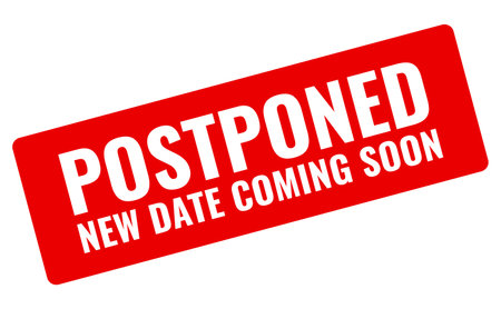 Event is postponed vector banner isolated on white backgroundのイラスト素材