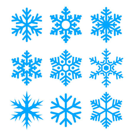 Snowflake vector icon, Christmas decorations collection on white backgroundのイラスト素材