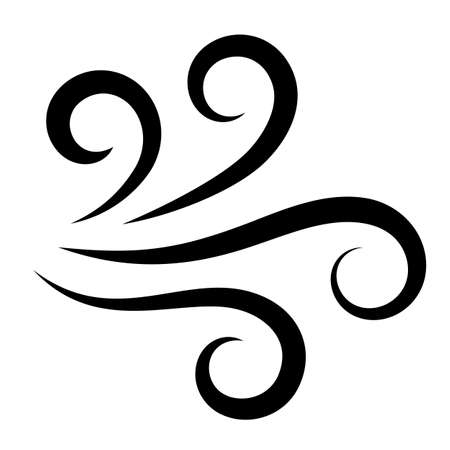 Air breeze vector line icon isolated on white backgroundのイラスト素材