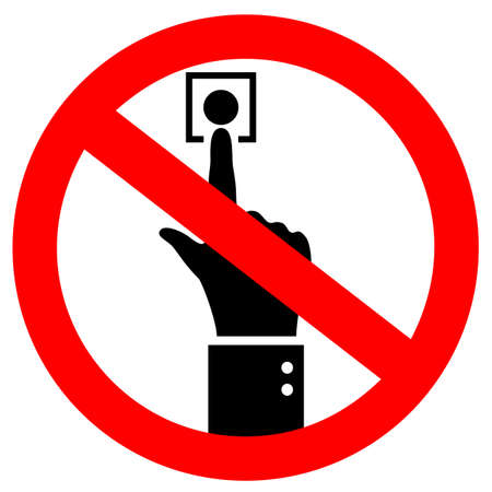 Do not press button vector sign isolated on white backgroundのイラスト素材