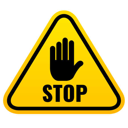 Stop triangle sign isolated on white backgroundのイラスト素材