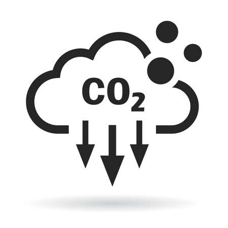 Carbon dioxide or CO2 vector icon on white backgroundのイラスト素材