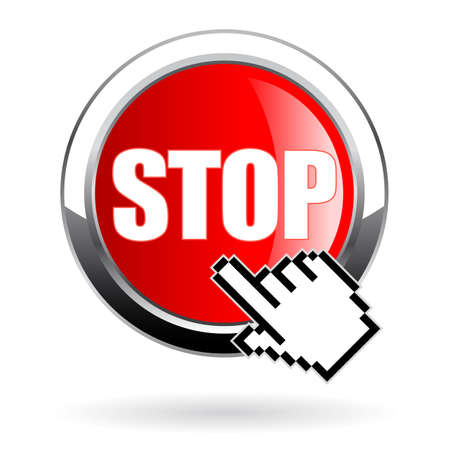 Stop vector button on white backgroundのイラスト素材