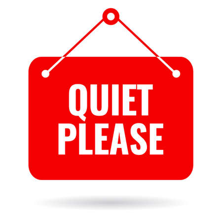 Quiet please vector sign isolated on white backgroundのイラスト素材