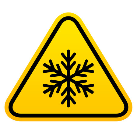 Snow warning sign isolated on white backgroundのイラスト素材
