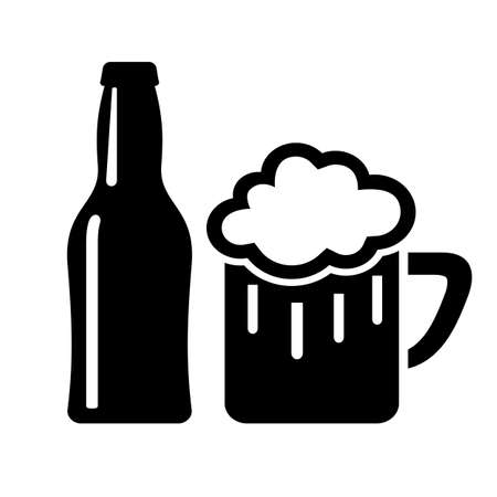 Beer bar vector icon on white backgroundのイラスト素材