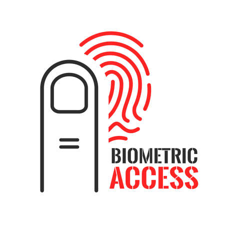 Biometric access security vector logo isolated on white backgroundのイラスト素材