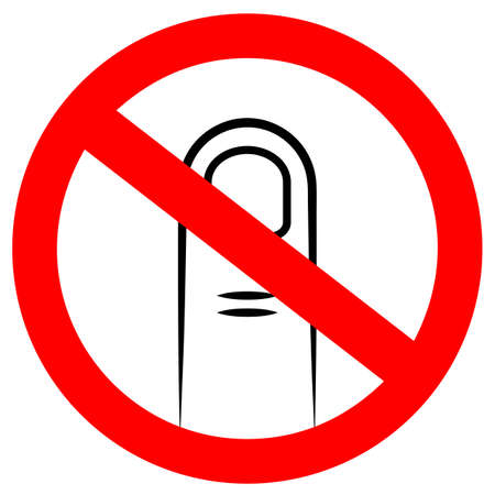 Do not touch vector sign with finger on white backgroundのイラスト素材