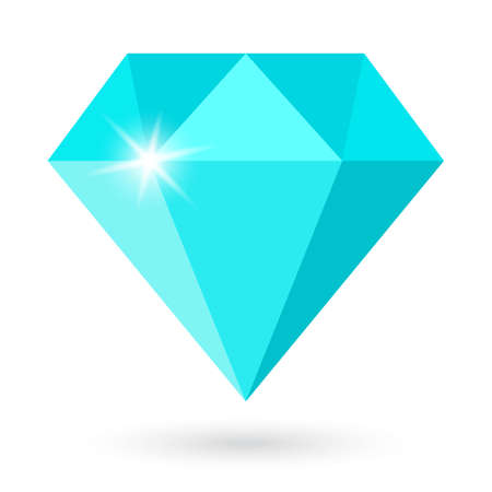 Turquoise gemstone vector cartoon isolated on white backgroundのイラスト素材
