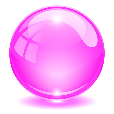 Pink glass ball vector illustration on white backgroundのイラスト素材