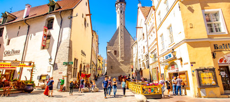 Panorama of Tallinn old town, Estoniaのeditorial素材