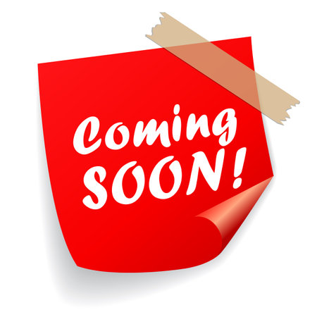 Coming soon vector announce label isolated on white backgroundのイラスト素材