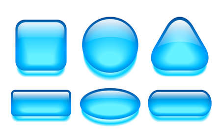 Glass gel web buttons set isolated on white backgroundのイラスト素材