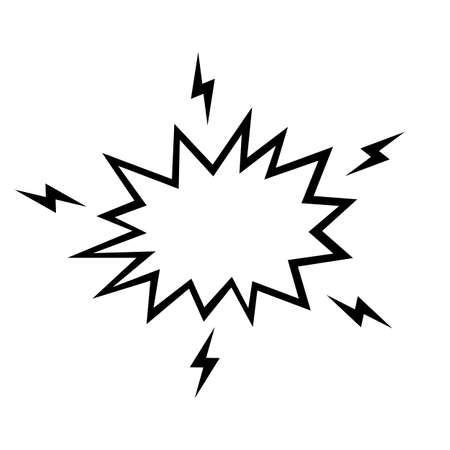 Short circuit vector icon, electrical explosion sign isolated on white backgroundのイラスト素材