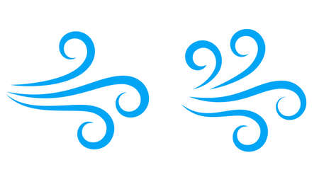 Wind vector icons set isolated on white backgroundのイラスト素材