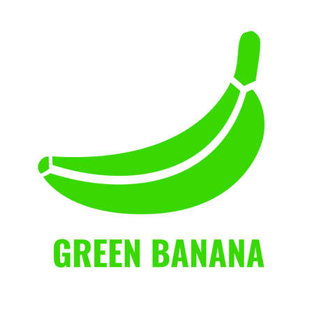 Green banana vector icon on white backgroundのイラスト素材