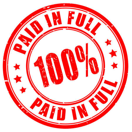 Paid in full vector stamp isolated on white backgroundのイラスト素材
