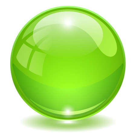 Green glass ball vector illustration isolated on white backgroundのイラスト素材