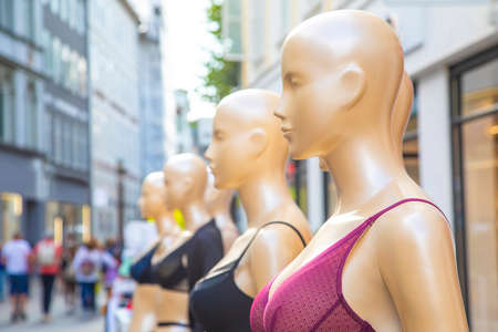 Famale street mannequins in underwearの写真素材