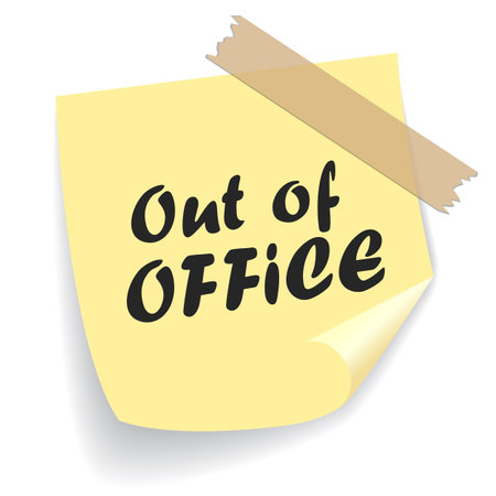 Out of office message isolated on white backgroundのイラスト素材