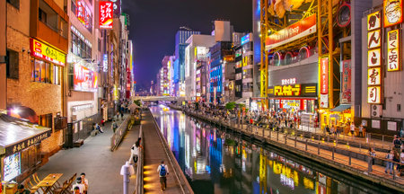 Osaka, Japan - 22 September, 2020: Dotonbori district at night, popular tourists attractionのeditorial素材