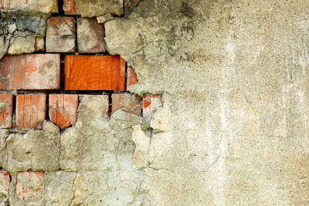 Old broken brick wall grunge background