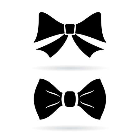 Bow tie vector icons set isolated on white backgroundのイラスト素材