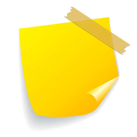 Blank yellow note paper vector cartoon on white backgroundのイラスト素材