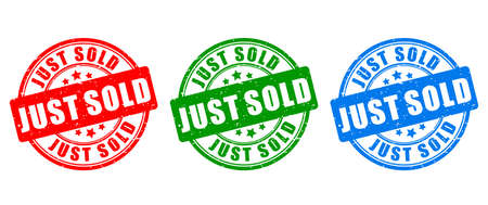 Just sold vector stamps set isolated on white backgroundのイラスト素材
