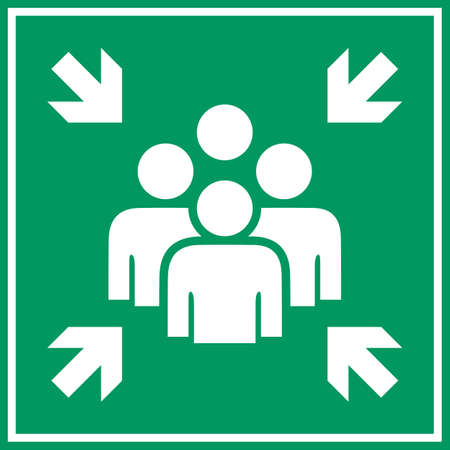 Assembly point vector sign isolated on white backgroundのイラスト素材