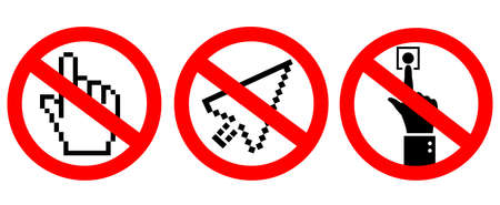 Do not click or touch vector sign isolated on white backgroundのイラスト素材