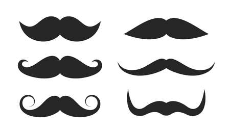 Retro style moustache collection isolated on white backgroundのイラスト素材