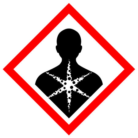Health hazard vector warning sign isolated on white backgroundのイラスト素材