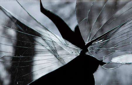 Old window and broken glass texture
