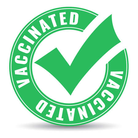 Vaccinated vector emblem isolated on white backgroundのイラスト素材