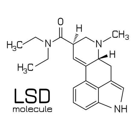 Lsd molecule structure, vector icon on white backgroundのイラスト素材