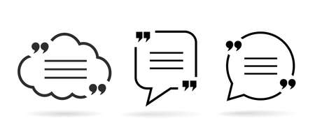 Speech bubble design, text box frame set on white backgroundのイラスト素材