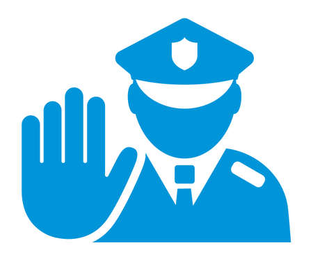 Policeman icon, police patrol vector sign isolated on white backgroundのイラスト素材